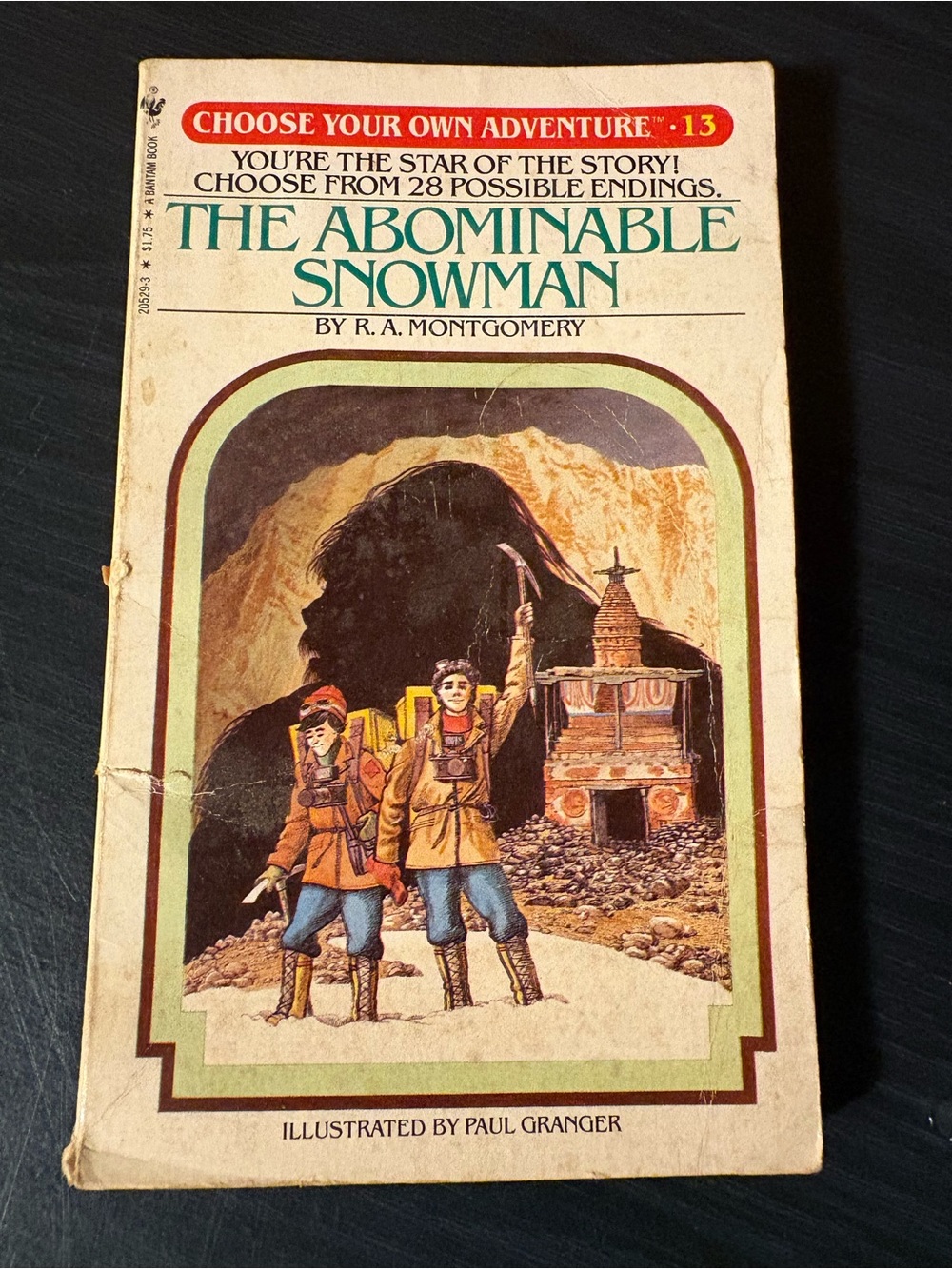 The Abominable Snowman Paperback Cover Art Print - Cream & Brown
